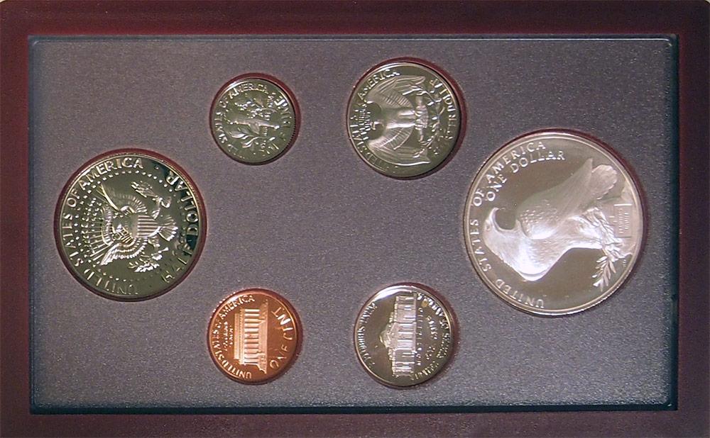 1984 PRESTIGE PROOF SET Deluxe Box & Papers 6 Coin U.S. Mint Proof Set