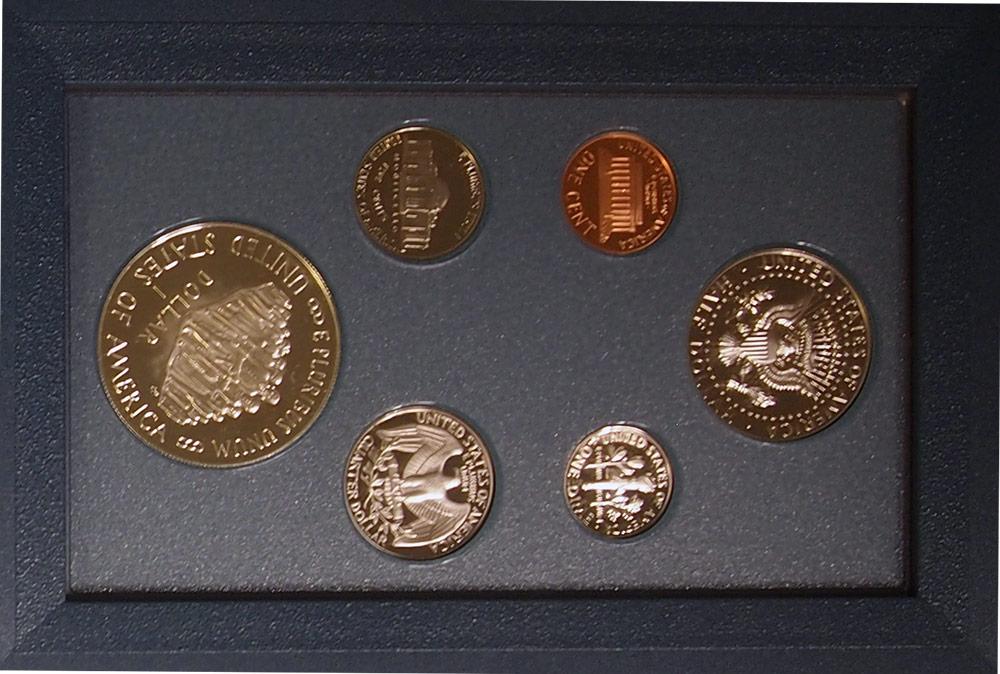 1987 PRESTIGE PROOF SET Deluxe Box & Papers 6 Coin U.S. Mint Proof Set