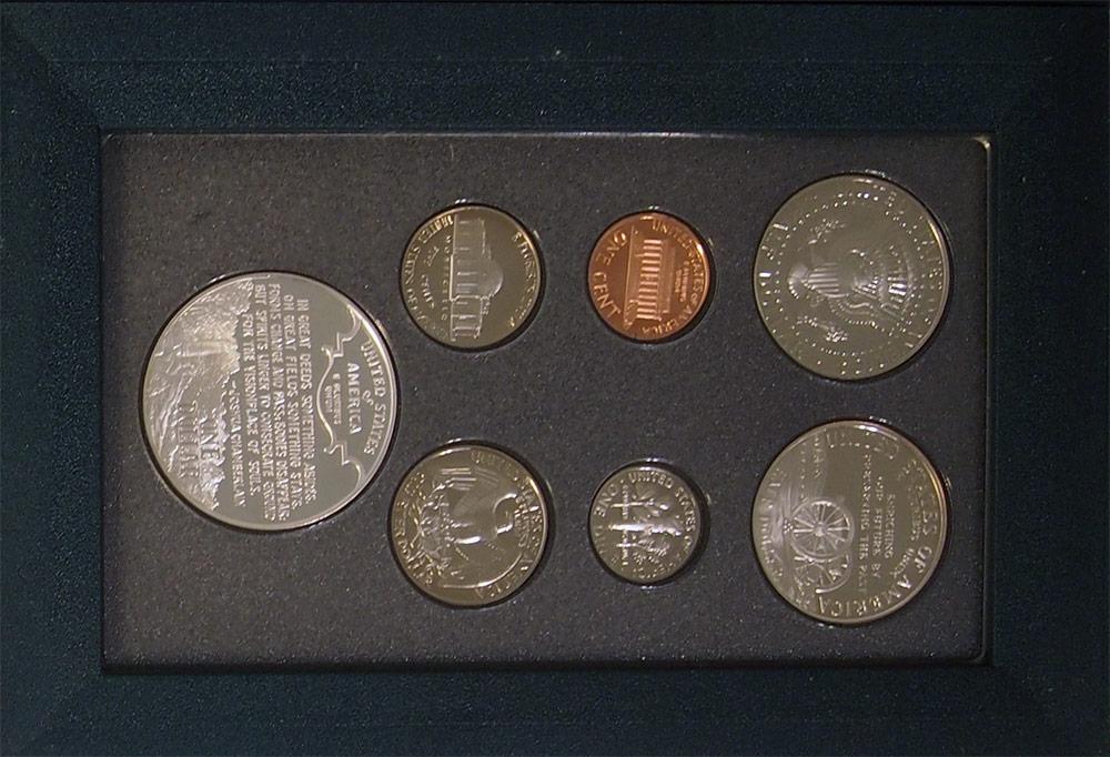 1995 PRESTIGE PROOF SET Deluxe Box & Papers 7 Coin U.S. Mint Proof Set