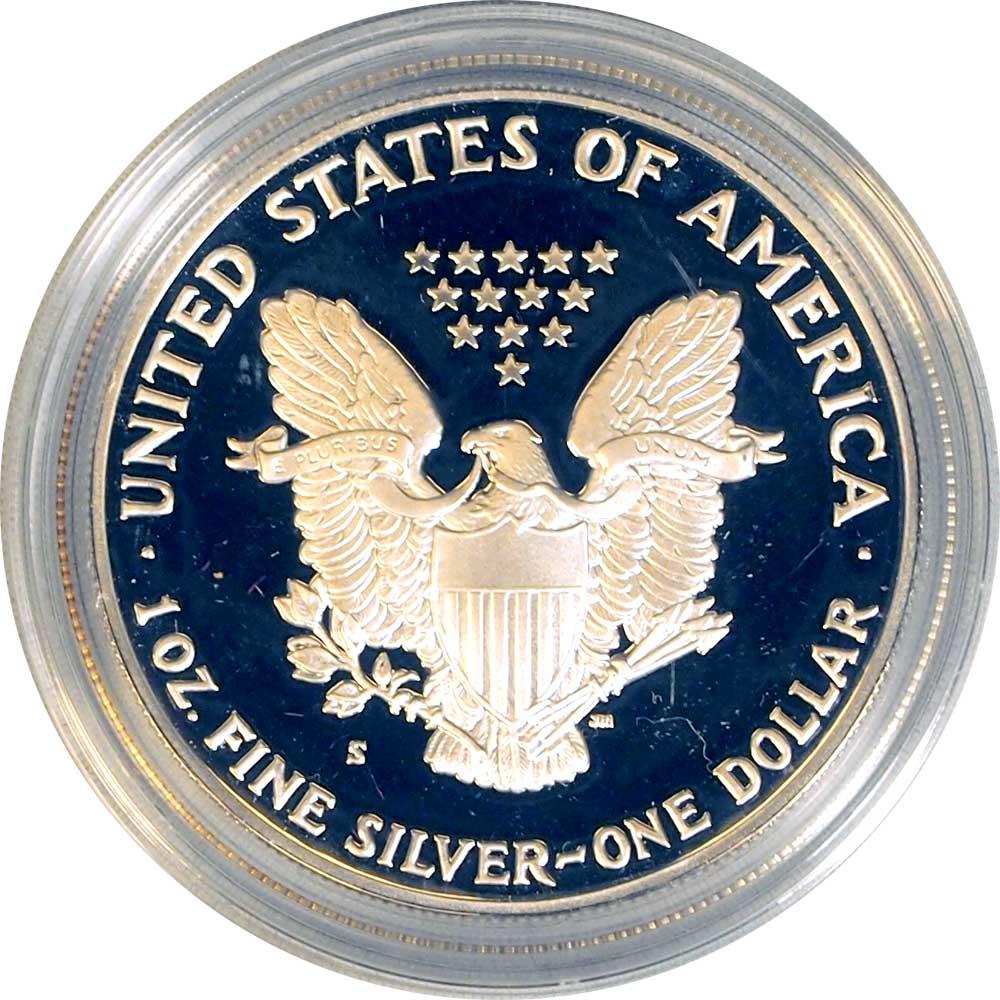 1990 Silver Eagle PROOF In Box with COA 1990-S American Silver Eagle Dollar Proof