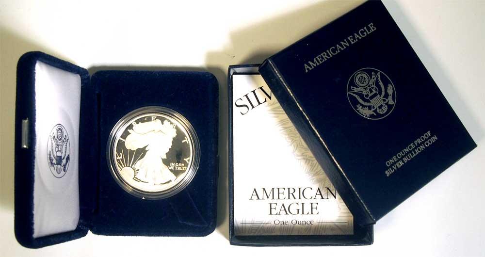 1994 Silver Eagle PROOF In Box with COA 1994-P American Silver Eagle Dollar Proof