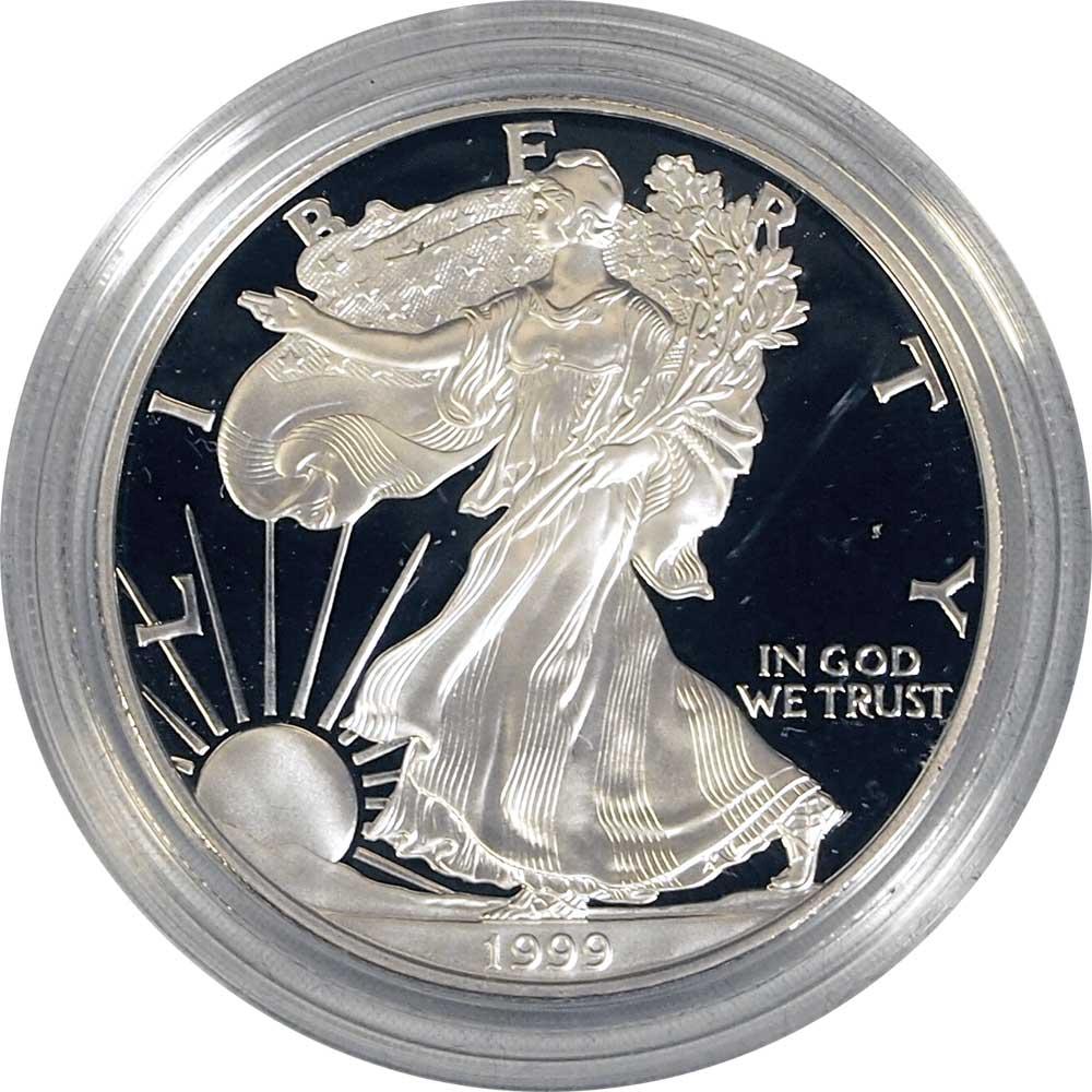 1999 Silver Eagle PROOF In Box with COA 1999-P American Silver Eagle Dollar Proof
