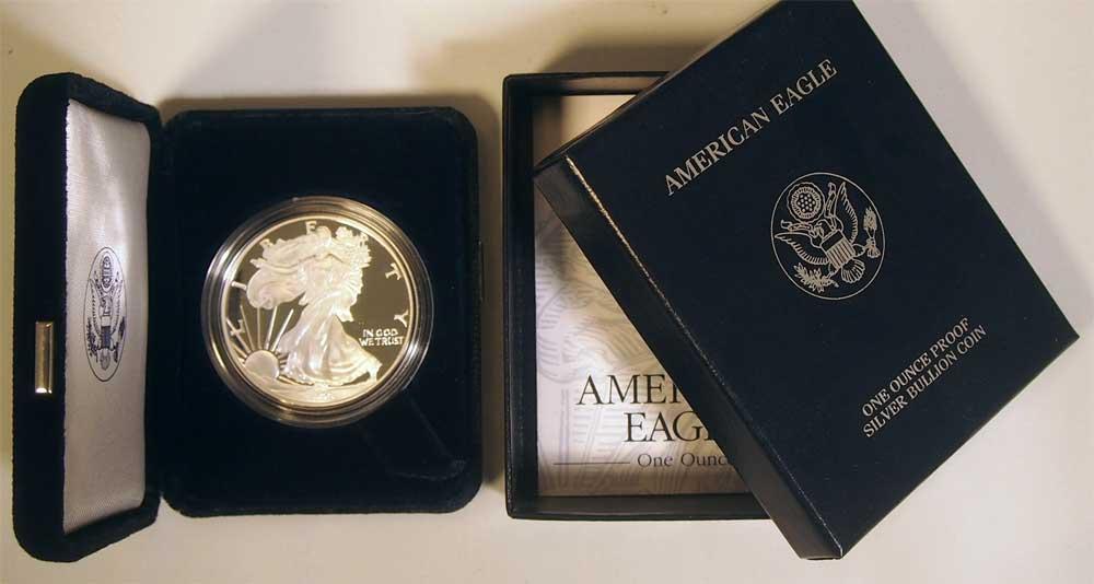 1999 Silver Eagle PROOF In Box with COA 1999-P American Silver Eagle Dollar Proof