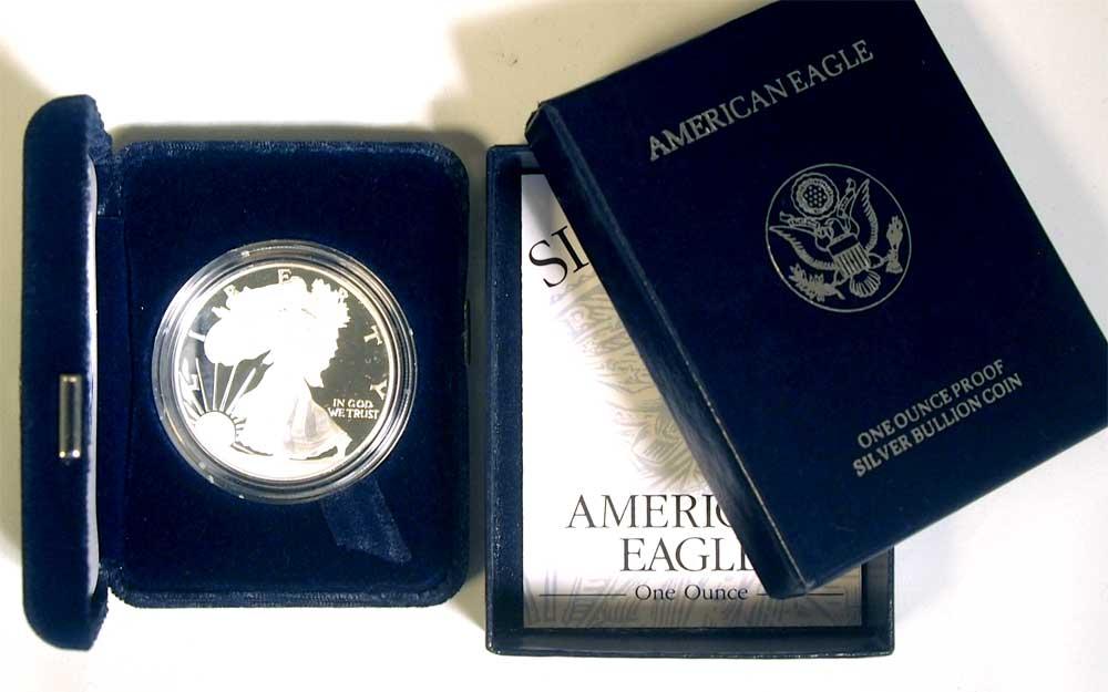 2000 Silver Eagle PROOF In Box with COA 2000-P American Silver Eagle Dollar Proof
