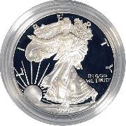 2002 Silver Eagle PROOF In Box with COA 2002-W American Silver Eagle Dollar Proof