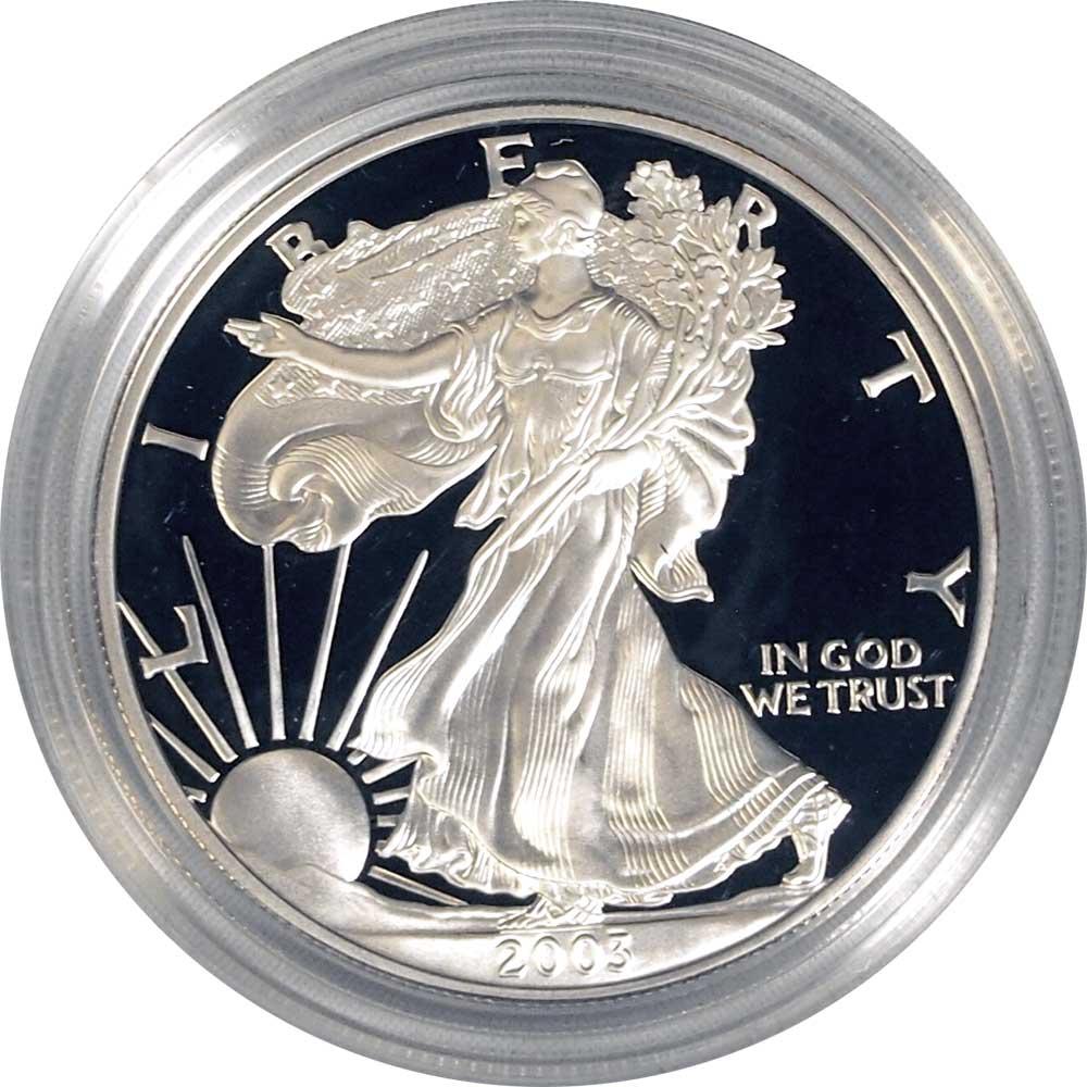 2003 Silver Eagle PROOF In Box with COA 2003-W American Silver Eagle Dollar Proof