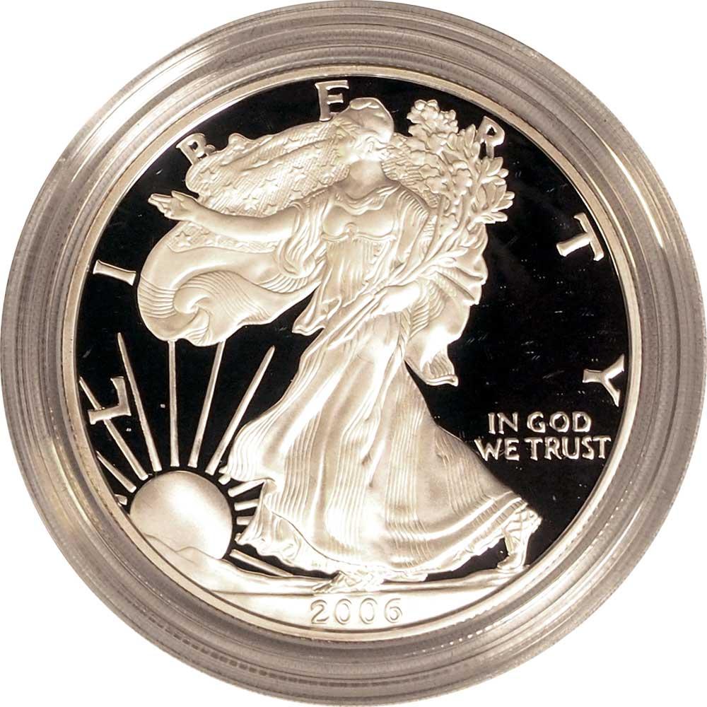 2006 Silver Eagle PROOF In Box with COA 2006-W American Silver Eagle Dollar Proof