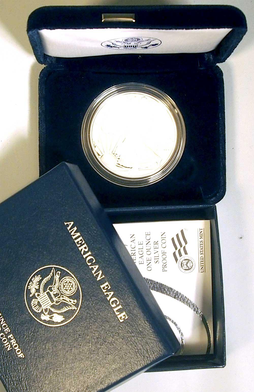 2007 Silver Eagle PROOF In Box with COA 2007-W American Silver Eagle Dollar Proof
