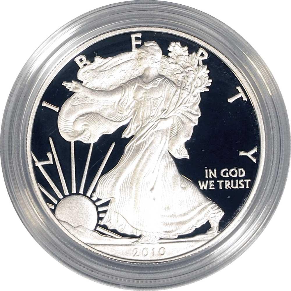 2010 Silver Eagle PROOF In Box with COA 2010-W American Silver Eagle Dollar Proof