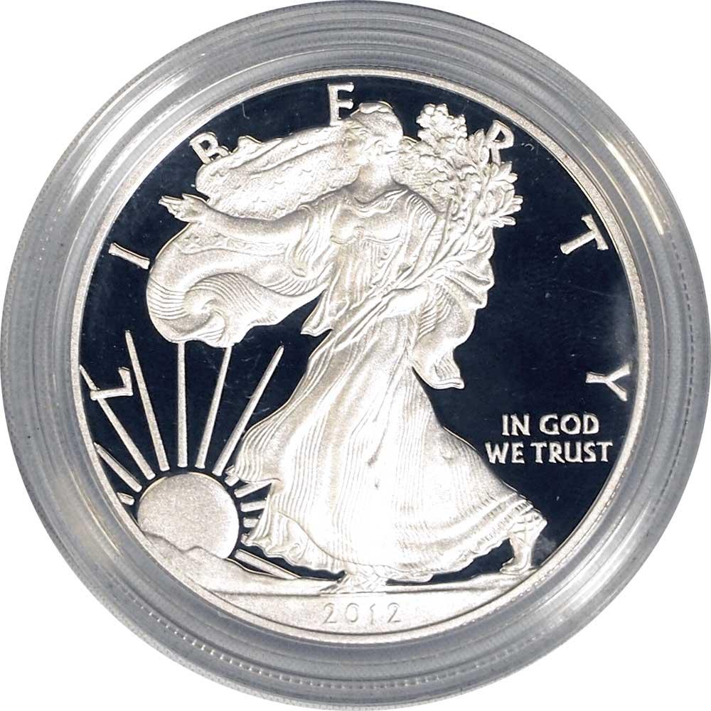 2012 Silver Eagle PROOF In Box with COA 2012-W American Silver Eagle Dollar Proof