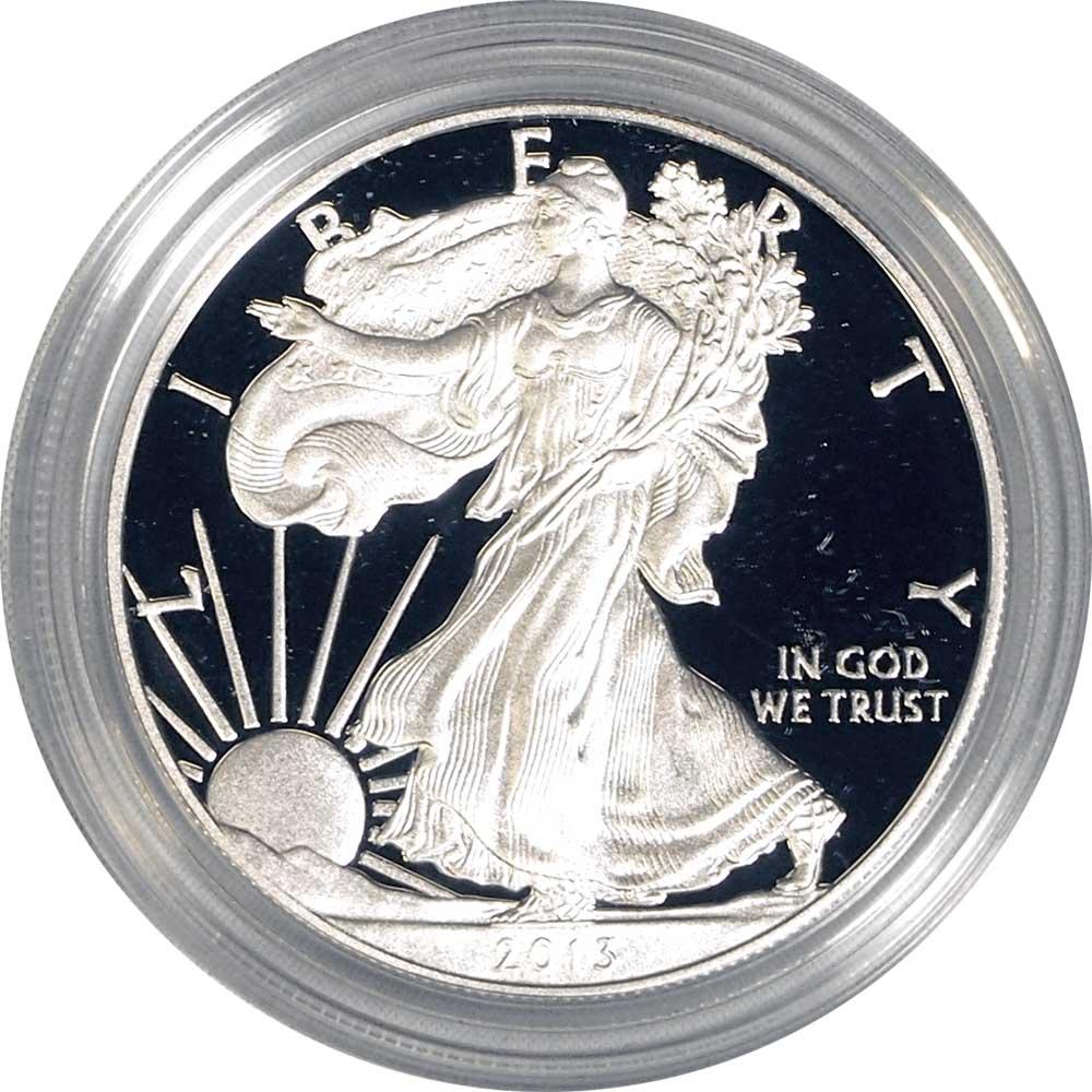 2013 Silver Eagle PROOF In Box with COA 2013-W American Silver Eagle Dollar Proof