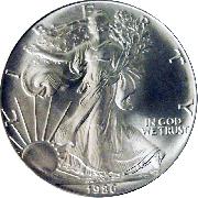 1986 American Silver Eagle Dollar BU 1oz Silver Uncirculated Coin