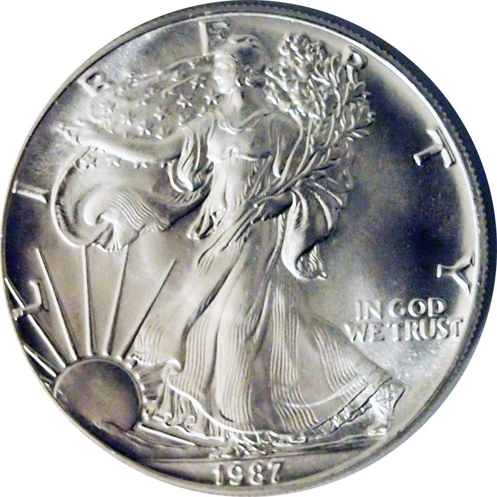 1987 American Silver Eagle Dollar BU 1oz Silver Uncirculated Coin