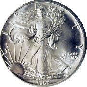 1987 American Silver Eagle Dollar BU 1oz Silver Uncirculated Coin
