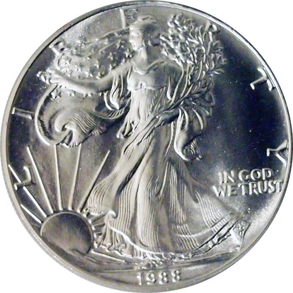 Silver Dollar Brilliant Uncirculated 1988 American Eagle 1 oz