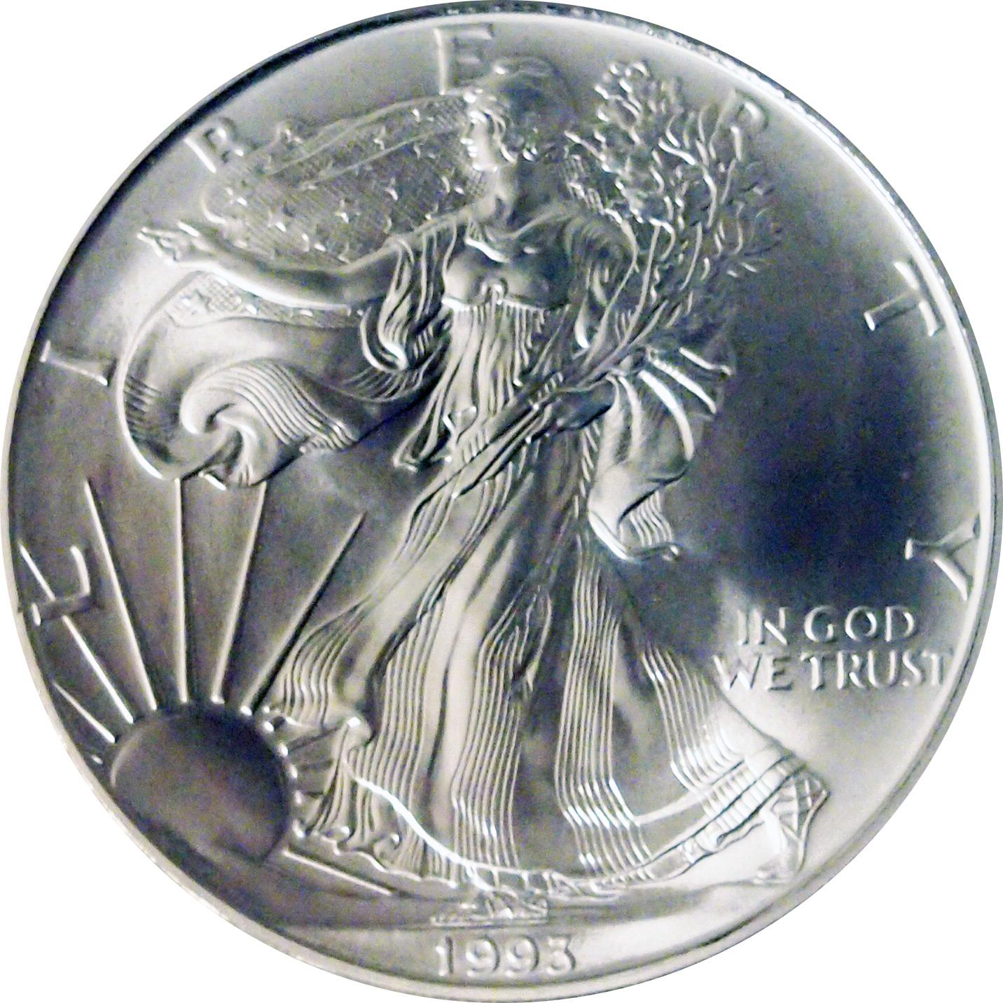 1993 American Silver Eagle Dollar BU 1oz Silver Uncirculated Coin