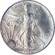 1994 American Silver Eagle Dollar BU 1oz Silver Uncirculated Coin