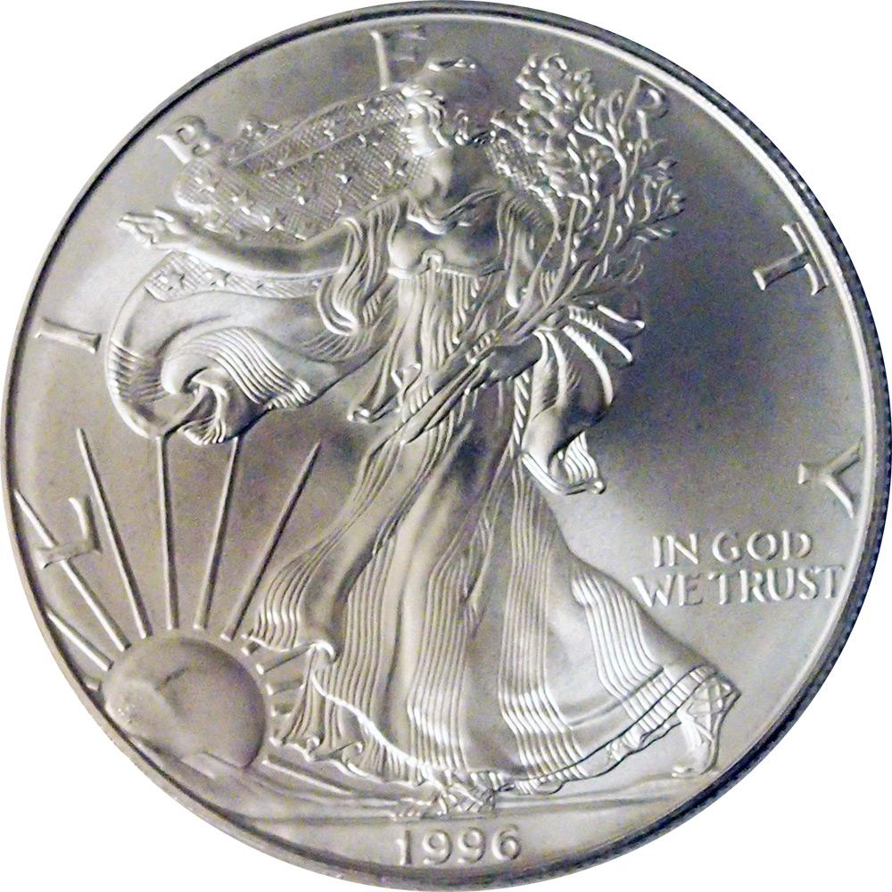 1996 American Silver Eagle Dollar BU 1oz Silver Uncirculated Coin