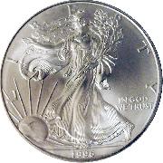 1996 American Silver Eagle Dollar BU 1oz Silver Uncirculated Coin