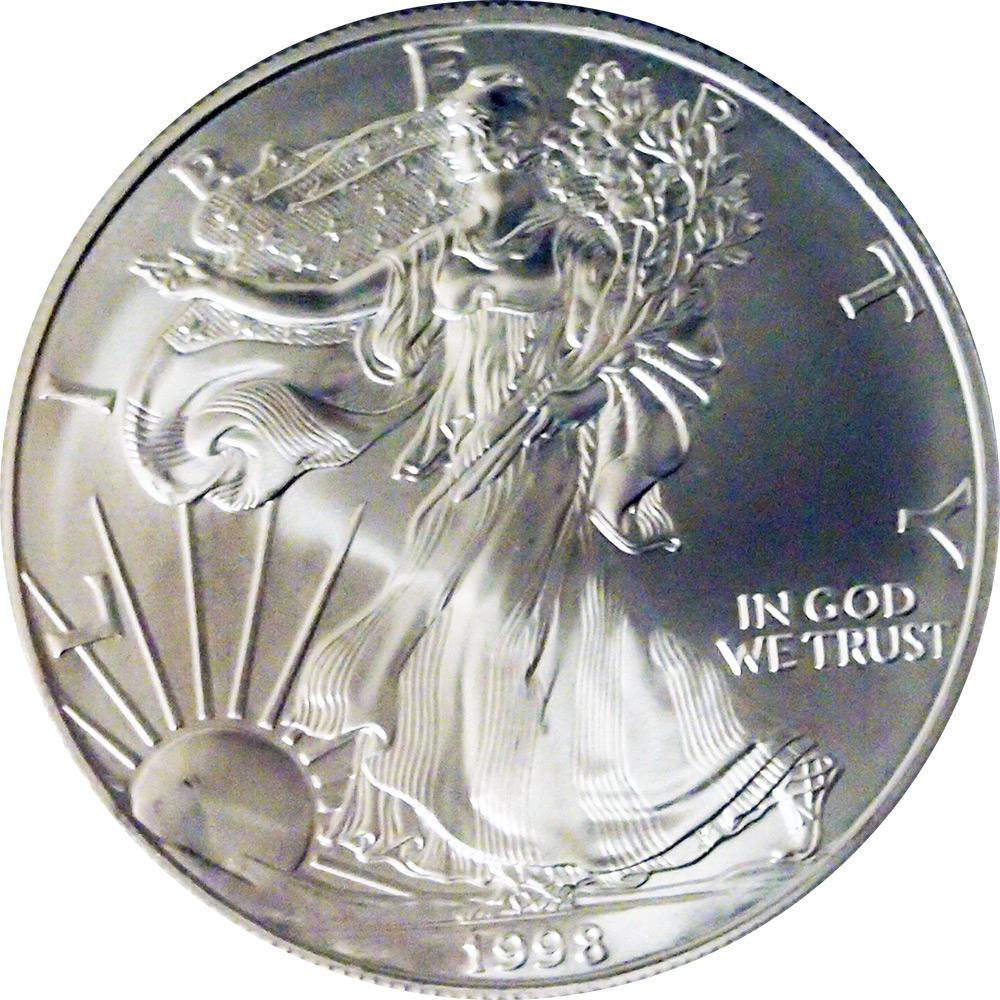1998 American Silver Eagle Dollar BU 1oz Silver Uncirculated Coin 