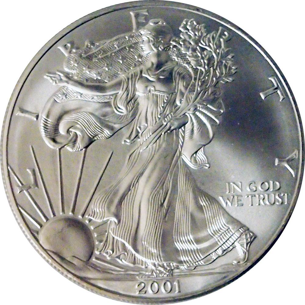 2001 American Silver Eagle Dollar BU 1oz Silver Uncirculated Coin
