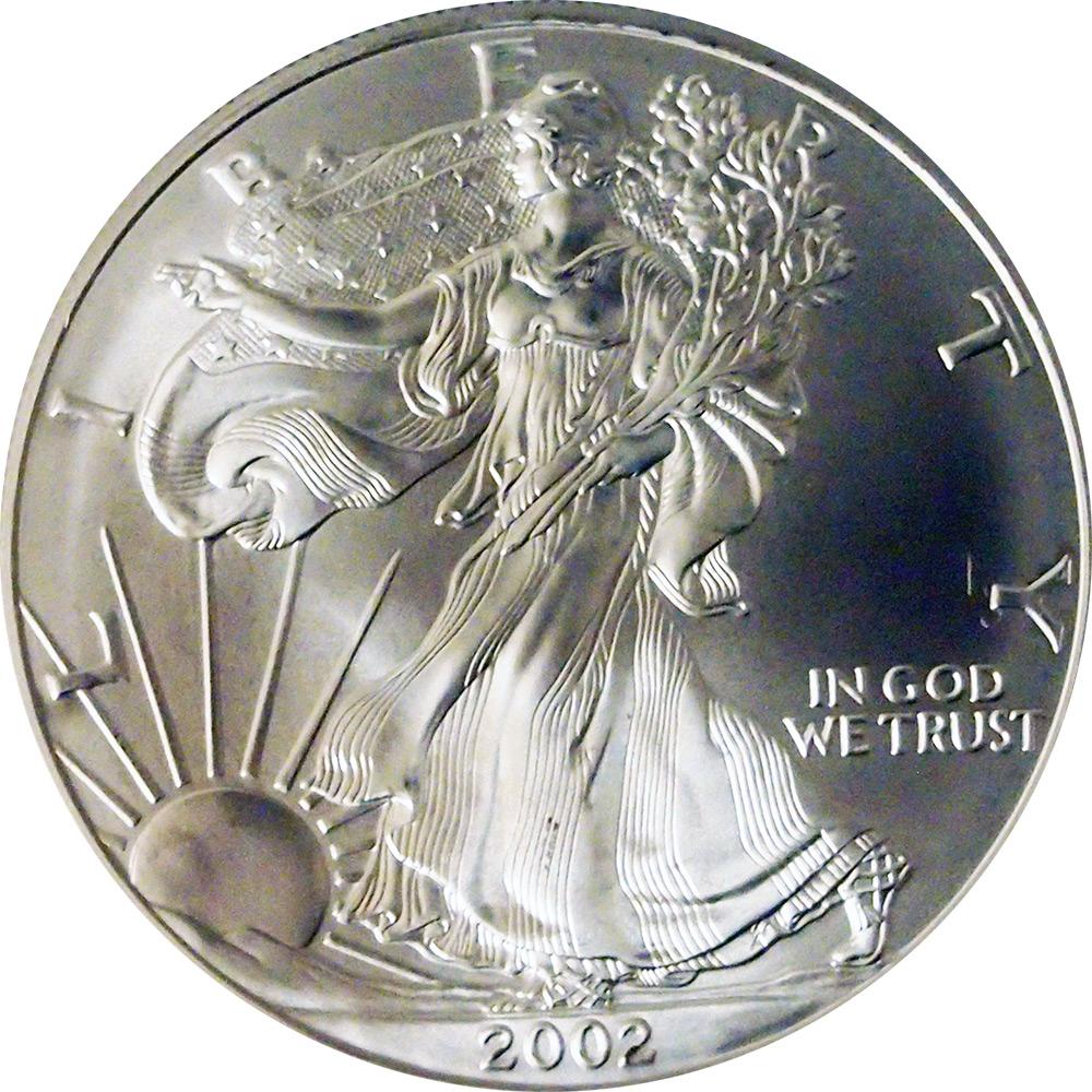 2002 American Silver Eagle Dollar BU 1oz Silver Uncirculated Coin