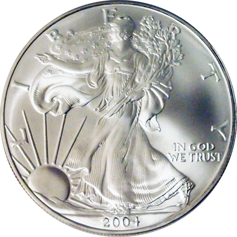 2004 American Silver Eagle Dollar BU 1oz Silver Uncirculated Coin -  ...