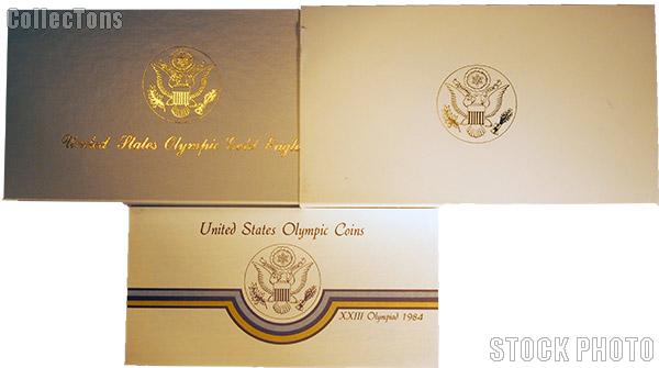 1984 Los Angeles Olympics Commemorative Uncirculated Five Dollar Gold Eagle OGP Replacement Box and COA