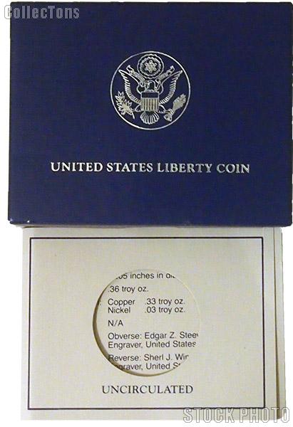 1986 Statue of Liberty Centennial Commemorative Uncirculated Half Dollar OGP Replacement Box and COA