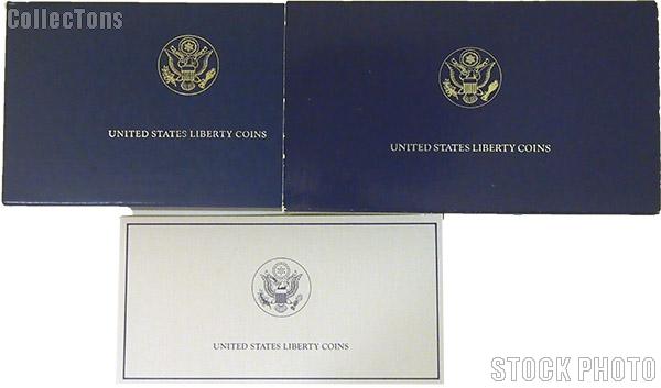 1986 Statue of Liberty Centennial Commemorative Uncirculated Three Coin Set OGP Replacement Box and COA
