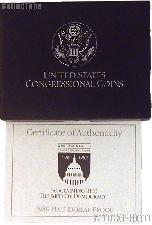 1989 Congress Bicentennial Commemorative Proof Half Dollar OGP Replacement Box and COA