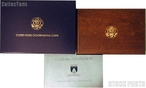 1989 United States Congressional Commemorative Six Coin Set OGP Replacement Box and COA