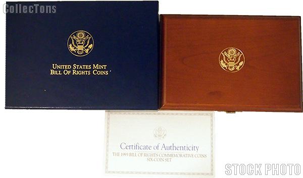 1993 Bill of Rights Commemorative Six Coin Set OGP Replacement Box and COA