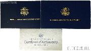 1987 U.S. Constitution Bicentennial Commemorative Uncirculated Gold Five Dollar OGP Replacement Box and COA