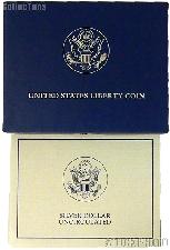 1986 Statue of Liberty Centennial Commemorative Uncirculated Silver Dollar OGP Replacement Box and COA