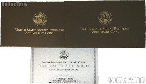 1991 Mount Rushmore Golden Anniversary Commemorative Proof Two Coin Set OGP Replacement Box and COA