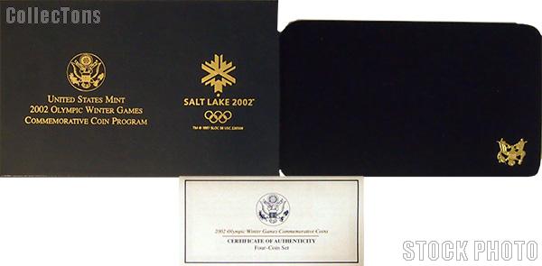 2002 Salt Lake City Winter Games Commemorative Four Coin Set OGP Replacement Box and COA