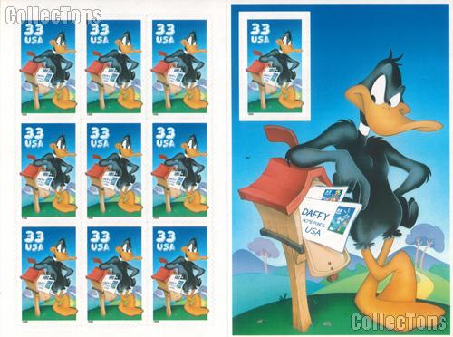 1999 Daffy Duck 33 Cent US Postage Stamp Unused Sheet of 10 Scott #3306