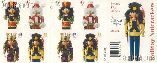 2008 Christmas Nutcrackers 42 Cent US Postage Stamp Unused Booklet of 20 Scott #4360 - #4363