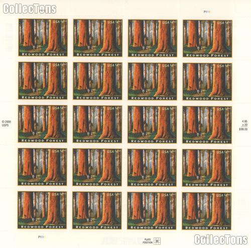 2009 Redwood Forest $4.95 US Postage Stamp Unused Sheet of 20 Scott #4378