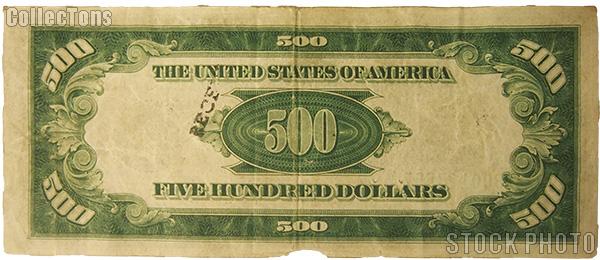 Five Hundred Dollar Bill 1934 Series US Currency Good or Better