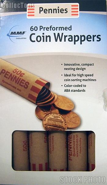 60 Preformed Paper Coin Wrappers for 50 SMALL CENTS