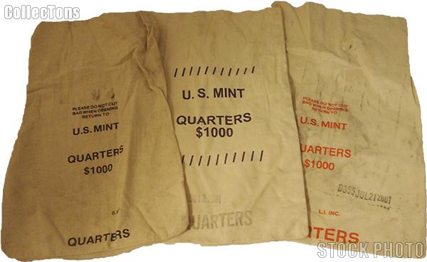 Official US Mint $1000 QUARTERS Canvas Money / Coin Bag