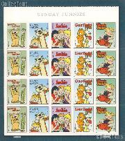 2010 Sunday Funnies 44 Cent US Postage Stamp Unused Sheet of 20 Scott #4467 - #4471
