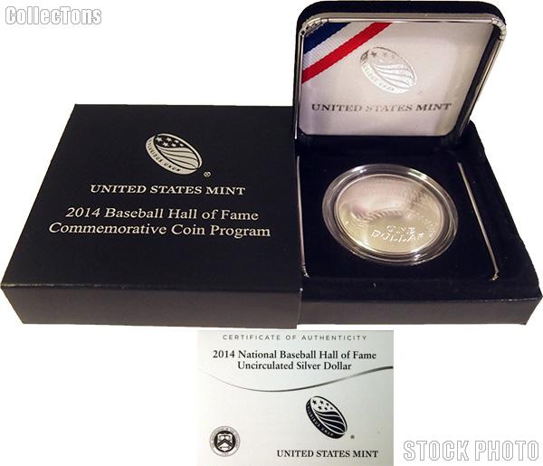 2014-P National Baseball Hall of Fame Uncirculated (BU) Commemorative Silver Dollar