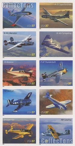 2005 Advances in Aviation 37 Cent US   Postage Stamp Unused Sheet of 20 Scott #3916 - #3925