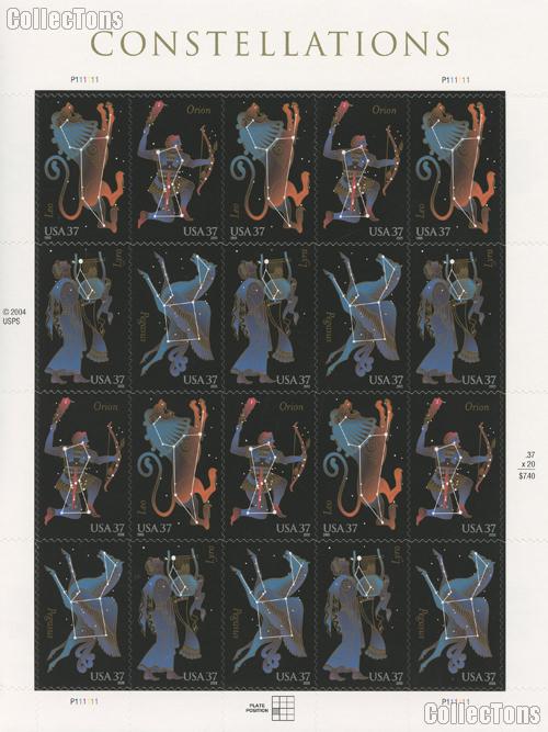 2005 Constellations 37 Cent US Postage Stamp Unused Sheet of 20 Scott #3945 - #3948