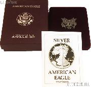 1990-S American Silver Eagle 1 oz Silver Proof Coin OGP Replacement Box and COA