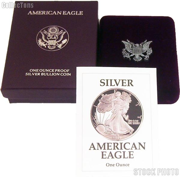 1991-S American Silver Eagle 1 oz Silver Proof Coin OGP Replacement Box and COA