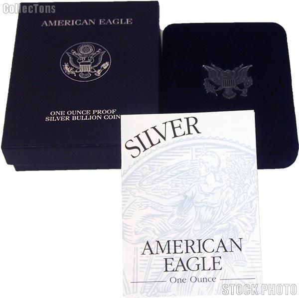 1997-P American Silver Eagle 1 oz Silver Proof Coin OGP Replacement Box and COA